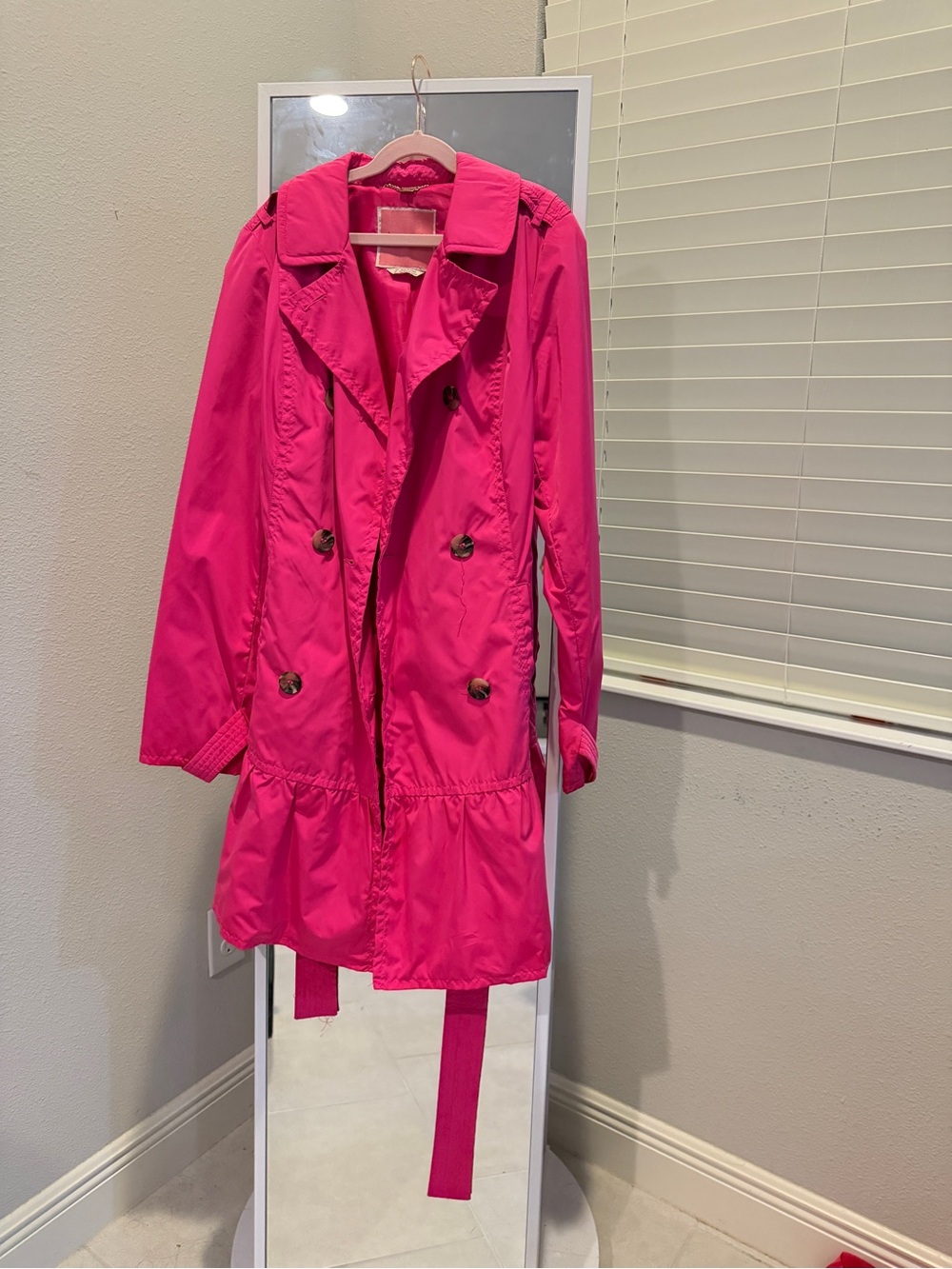 Kate Spade Bright Pink Trench Coat